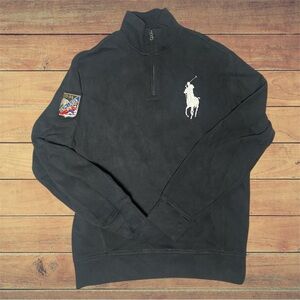 POLO Ralph Lauren | Big Pony Ski 1933-34 Patch Quarter Zip Cotton Sweater